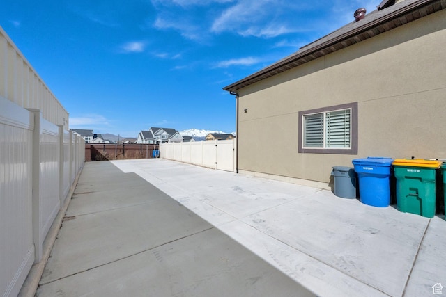 view of patio with a fenced backyard