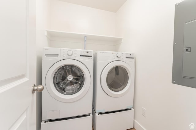 3048 S 400 W, Nibley, UT 84321 - laundry room with washer and dryer, laundry area, and electric panel