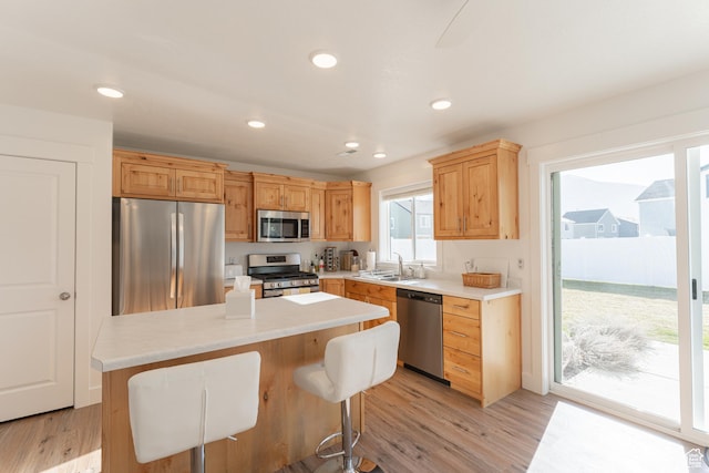 3048 S 400 W, Nibley, UT 84321 - kitchen featuring light countertops, appliances with stainless steel finishes, and light wood-style floors