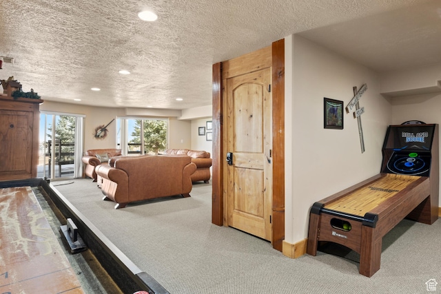 17 Wedge Way, Garden City, UT 84028 - hall with carpet floors, recessed lighting, and a textured ceiling