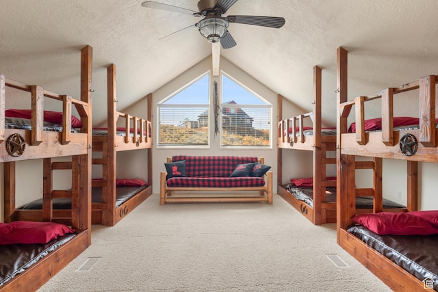 17 Wedge Way, Garden City, UT 84028 - carpeted bedroom featuring a textured ceiling and vaulted ceiling