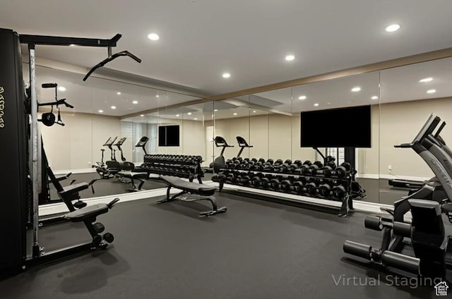 2499 River Meadows Ln, Midway, UT 84049 - exercise room with recessed lighting