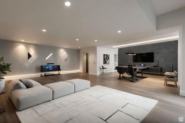 2499 River Meadows Ln, Midway, UT 84049 - living area featuring light wood-style flooring and recessed lighting