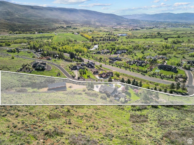 2499 River Meadows Ln, Midway, UT 84049 - aerial view of property and surrounding area featuring property boundaries highlighted and a mountain backdrop