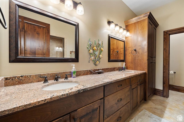 2499 River Meadows Ln, Midway, UT 84049 - bathroom with double vanity and baseboards