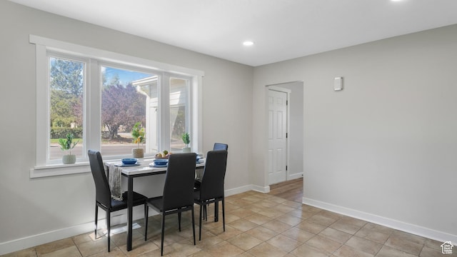 55 S Cooley St, Grantsville, UT 84029 - dining area featuring light tile patterned floors, baseboards, and recessed lighting