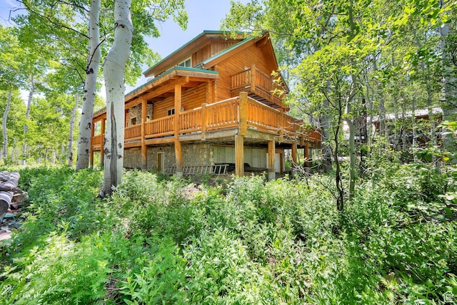 11551 E Marigold Ln Unit 1659, Heber City, UT 84032 - back of property with stone siding and a deck
