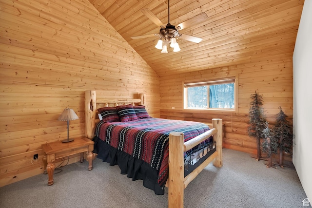 11551 E Marigold Ln Unit 1659, Heber City, UT 84032 - bedroom with wooden ceiling, ceiling fan, lofted ceiling, and carpet floors