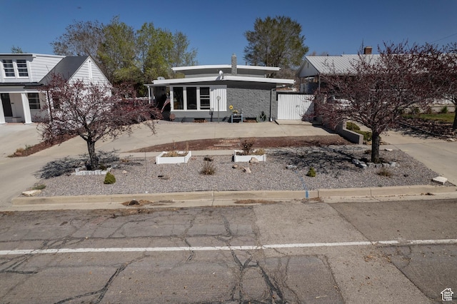 view of mid-century inspired home