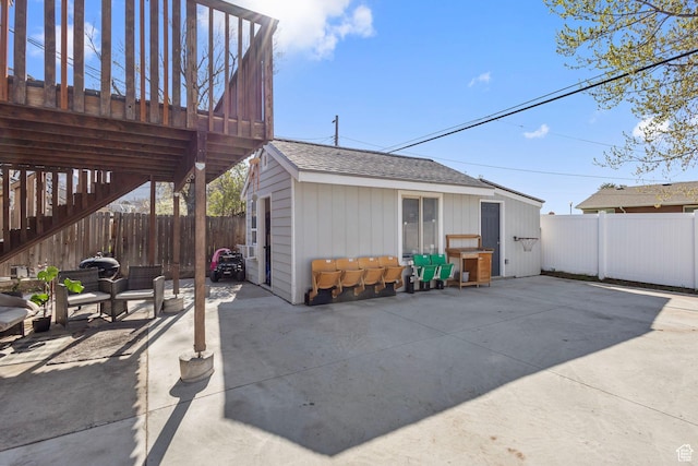 view of patio with a fenced backyard