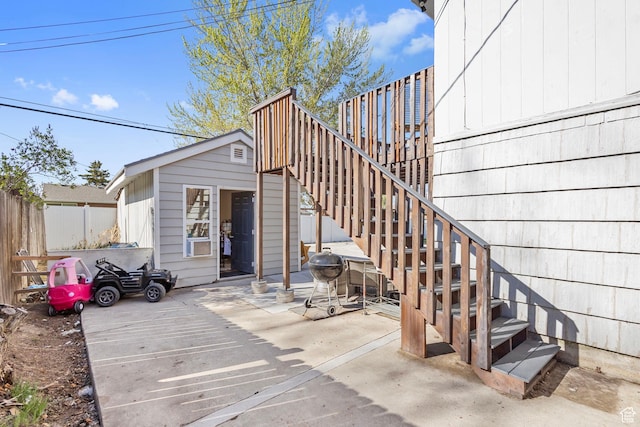 exterior space featuring a patio and fence