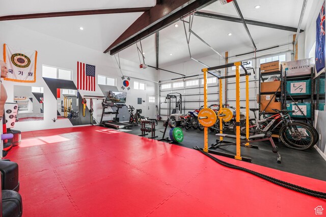 garage featuring a garage door opener