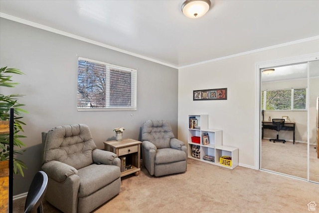 39 S 200 W, Morgan, UT 84050 - living area with ornamental molding, carpet floors, and baseboards