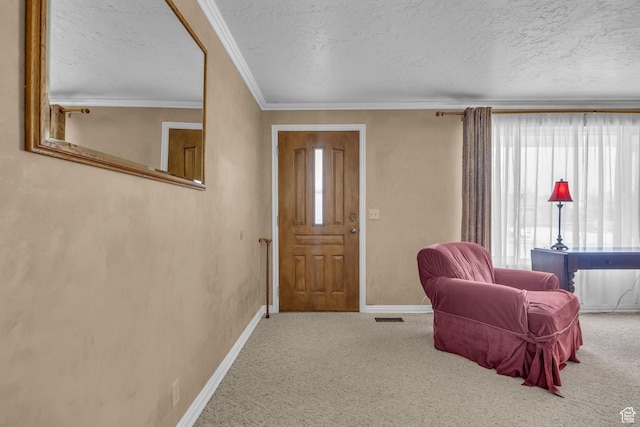 4926 S 3655 W, Taylorsville, UT 84129 - carpeted foyer with visible vents, baseboards, a textured ceiling, and crown molding