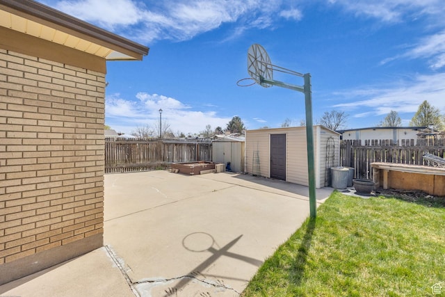 4926 S 3655 W, Taylorsville, UT 84129 - view of sport court featuring a yard, a storage unit, and a fenced backyard