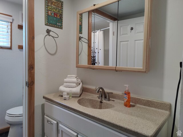 1559 S Bear Lake Blvd S, Garden City, UT 84028 - bathroom with toilet, a shower with shower curtain, and vanity