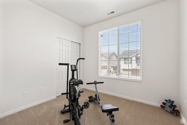 6351 W Traveler Ln, West Jordan, UT 84081 - workout area with baseboards, carpet flooring, and visible vents