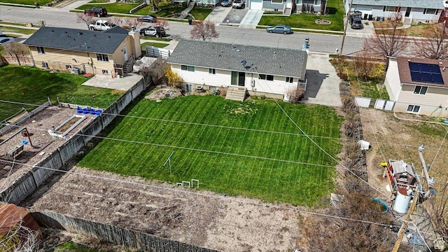 drone / aerial view with a residential view