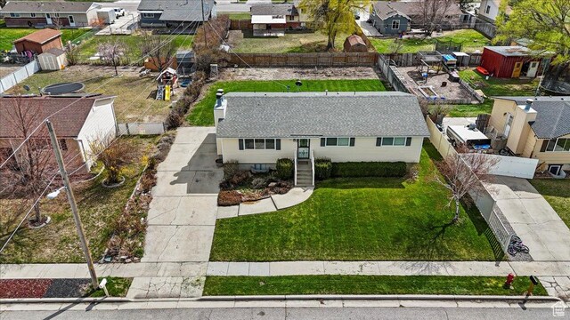 bird's eye view featuring a residential view