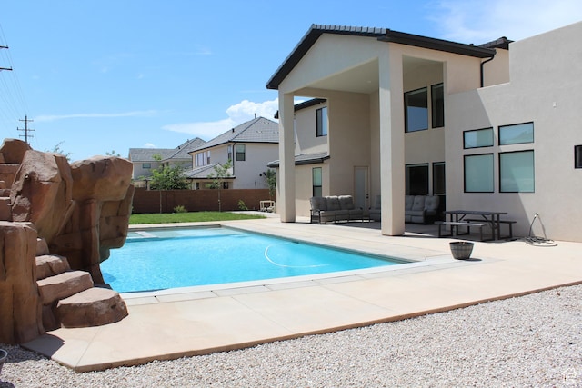 2892 E 1400 S, St George, UT 84790 - view of pool with a patio, outdoor lounge area, and a fenced backyard