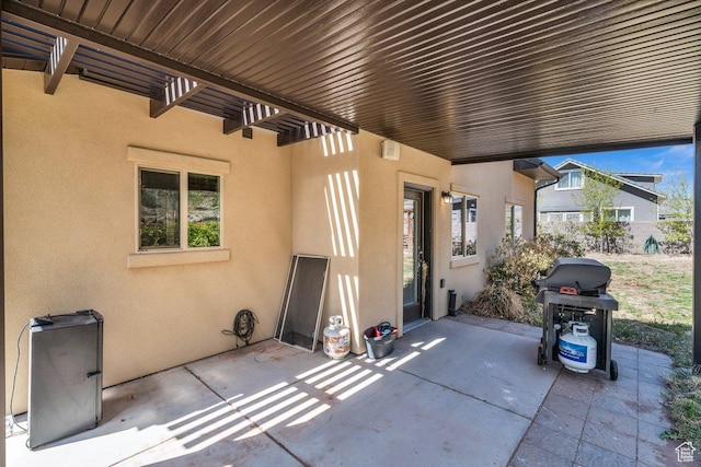 view of patio featuring grilling area