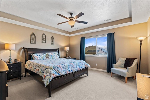 12133 S Broken Arch Ln, Herriman, UT 84096 - bedroom with a textured ceiling, light colored carpet, baseboards, and visible vents