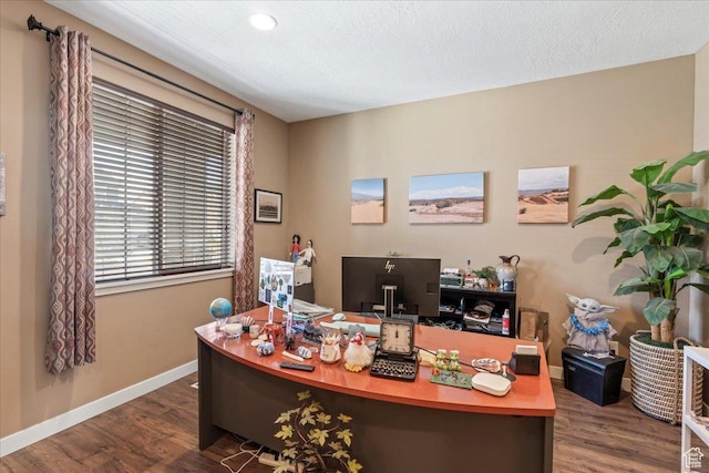 12133 S Broken Arch Ln, Herriman, UT 84096 - office space featuring dark wood-style flooring, baseboards, and recessed lighting
