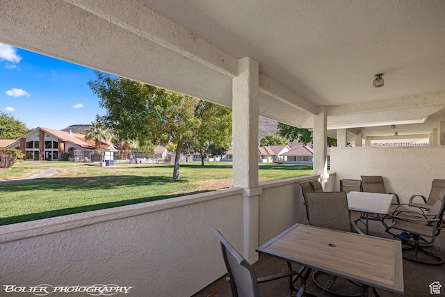 view of patio / terrace featuring a residential view