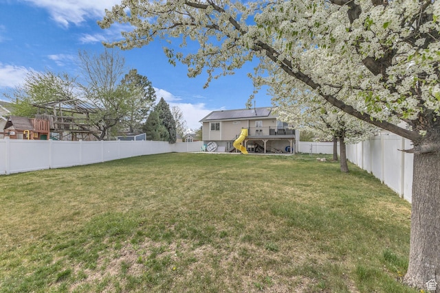 11873 S Coles Camp Cir W, Herriman, UT 84096 - view of yard featuring a fenced backyard and a playground