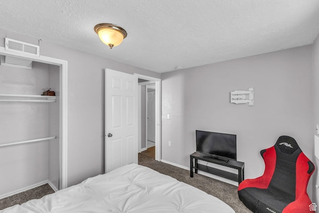 11873 S Coles Camp Cir W, Herriman, UT 84096 - bedroom featuring carpet flooring, visible vents, a textured ceiling, and baseboards