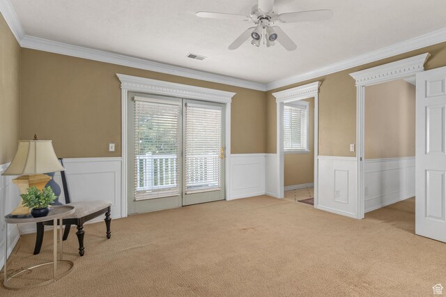 506 S 1200 E, Bountiful, UT 84010 - sitting room featuring crown molding, wainscoting, and visible vents