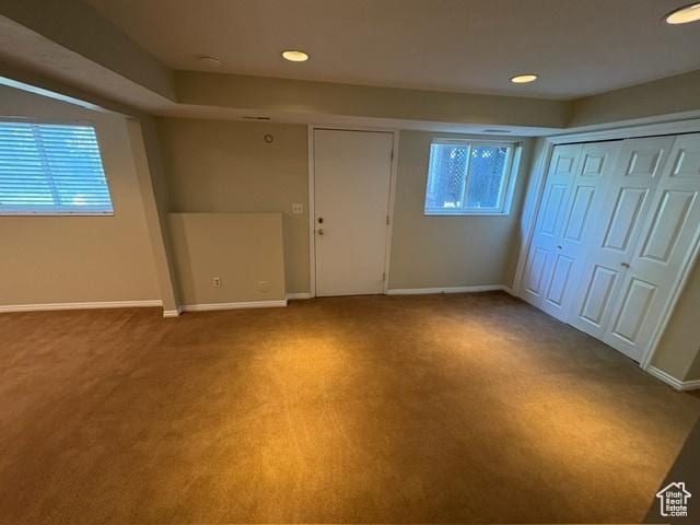 506 S 1200 E, Bountiful, UT 84010 - unfurnished bedroom featuring light colored carpet, multiple windows, baseboards, and recessed lighting