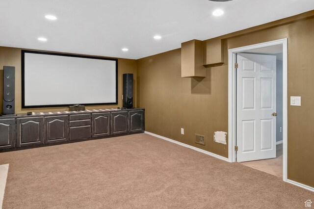 506 S 1200 E, Bountiful, UT 84010 - home theater with visible vents, baseboards, recessed lighting, and light carpet