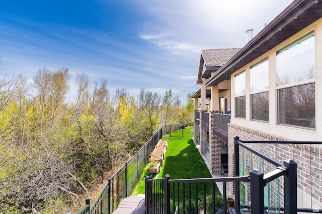 view of yard with fence
