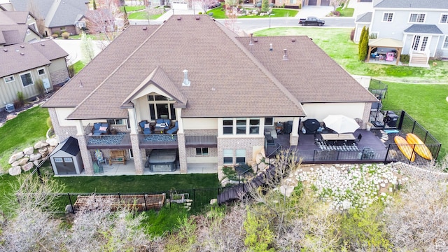 drone / aerial view with a residential view