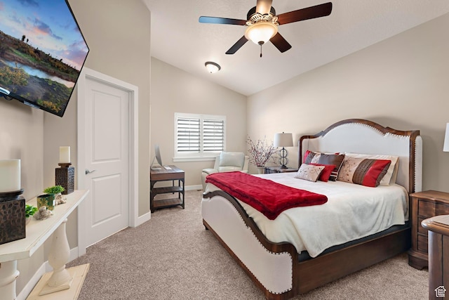 10756 S Autumn Wind Way W, South Jordan, UT 84009 - carpeted bedroom featuring baseboards, a ceiling fan, and lofted ceiling