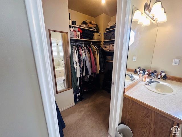 470 E Bridlewalk Ln S, Murray, UT 84107 - bathroom featuring a walk in closet and vanity