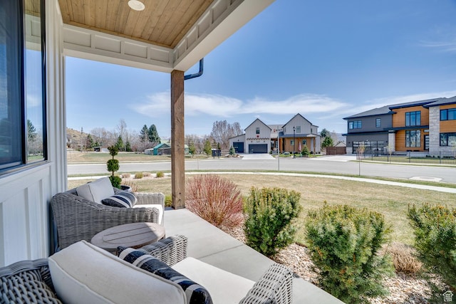 view of patio featuring a residential view