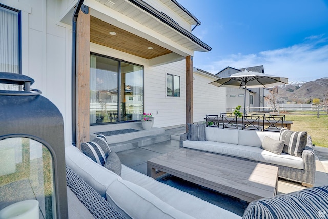 deck with an outdoor living space