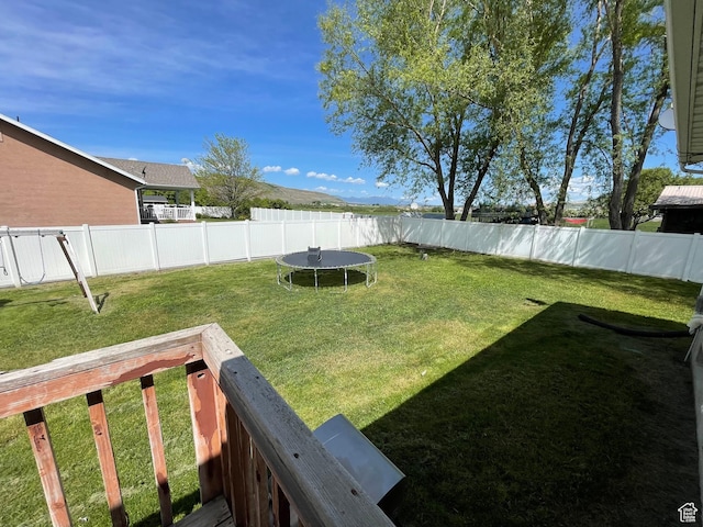 129 N 3rd E, Franklin, ID 83237 - fenced backyard with a trampoline