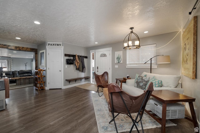 1674 E 1700 S, Naples, UT 84078 - interior space featuring recessed lighting, a textured ceiling, baseboards, and wood finished floors