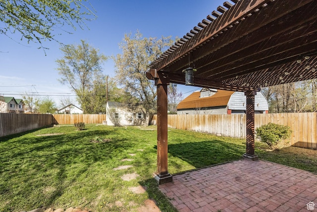 3752 S Mccall St E, South Salt Lake, UT 84115 - view of yard featuring a patio, a fenced backyard, and an outdoor structure