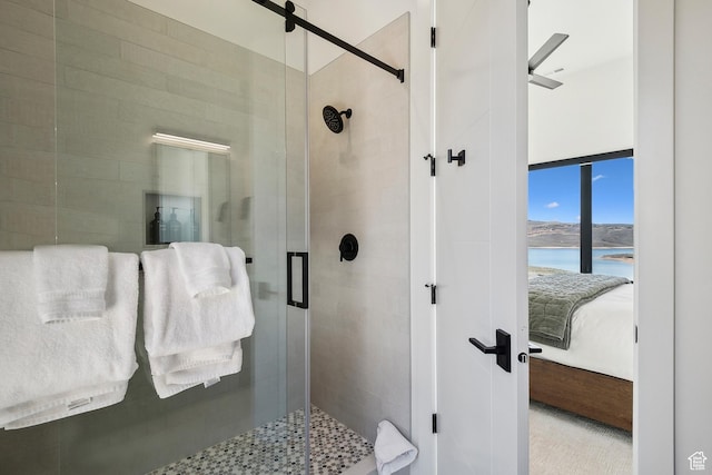 1526 W Orion Way, Heber City, UT 84032 - ensuite bathroom featuring a water view, a shower stall, and ensuite bath
