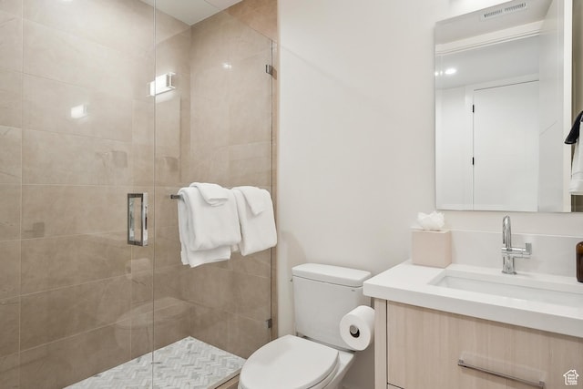 1526 W Orion Way, Heber City, UT 84032 - full bathroom featuring visible vents, a stall shower, toilet, and vanity