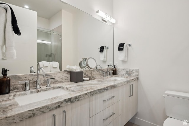 1526 W Orion Way, Heber City, UT 84032 - bathroom with a stall shower, toilet, double vanity, and a sink