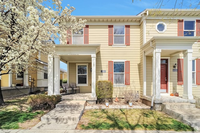4911 W Calton Ln S, South Jordan, UT 84095 - view of front facade featuring covered porch