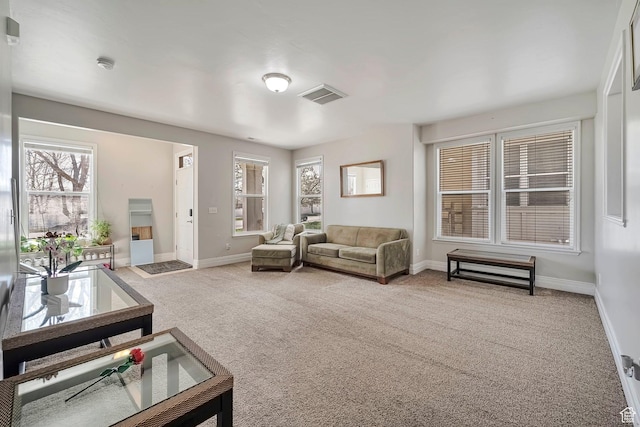 4911 W Calton Ln S, South Jordan, UT 84095 - carpeted living room with baseboards, visible vents, and a wealth of natural light