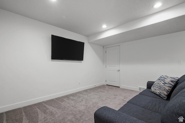 4444 W Lone Shadow Ln, Herriman, UT 84096 - living room with recessed lighting, carpet flooring, visible vents, and baseboards