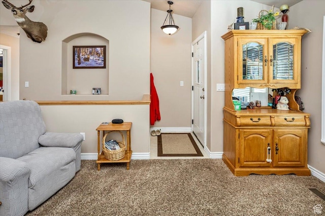 interior space featuring visible vents and baseboards