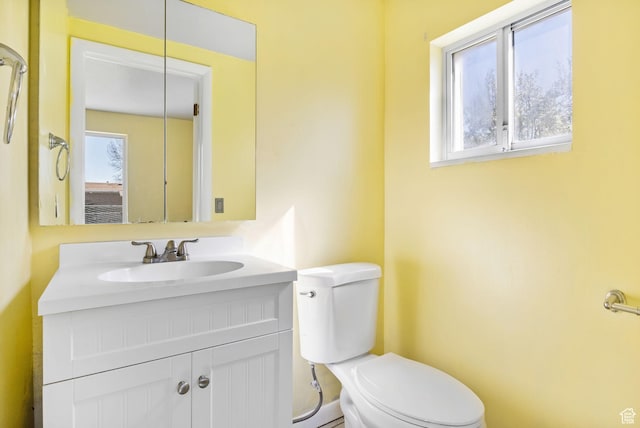 bathroom with toilet and vanity